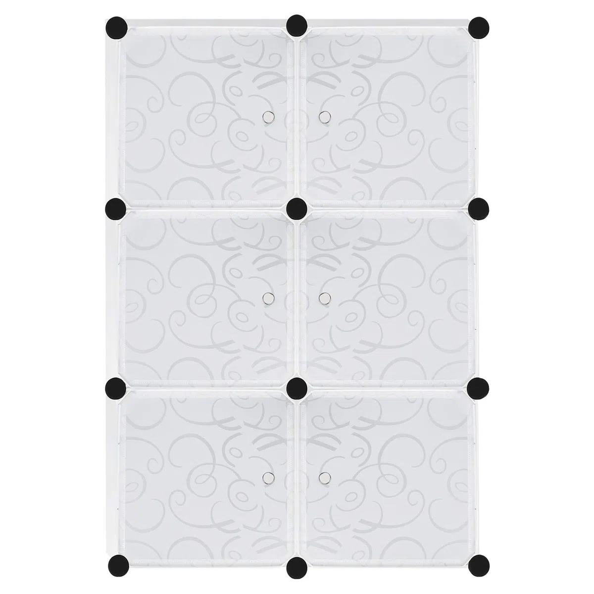 Yuenfong - Armadio organizer fai da te, sistema di scaffalature in plastica per vestiti, scarpe, giocattoli e libri, 6 scatole, colore bianco