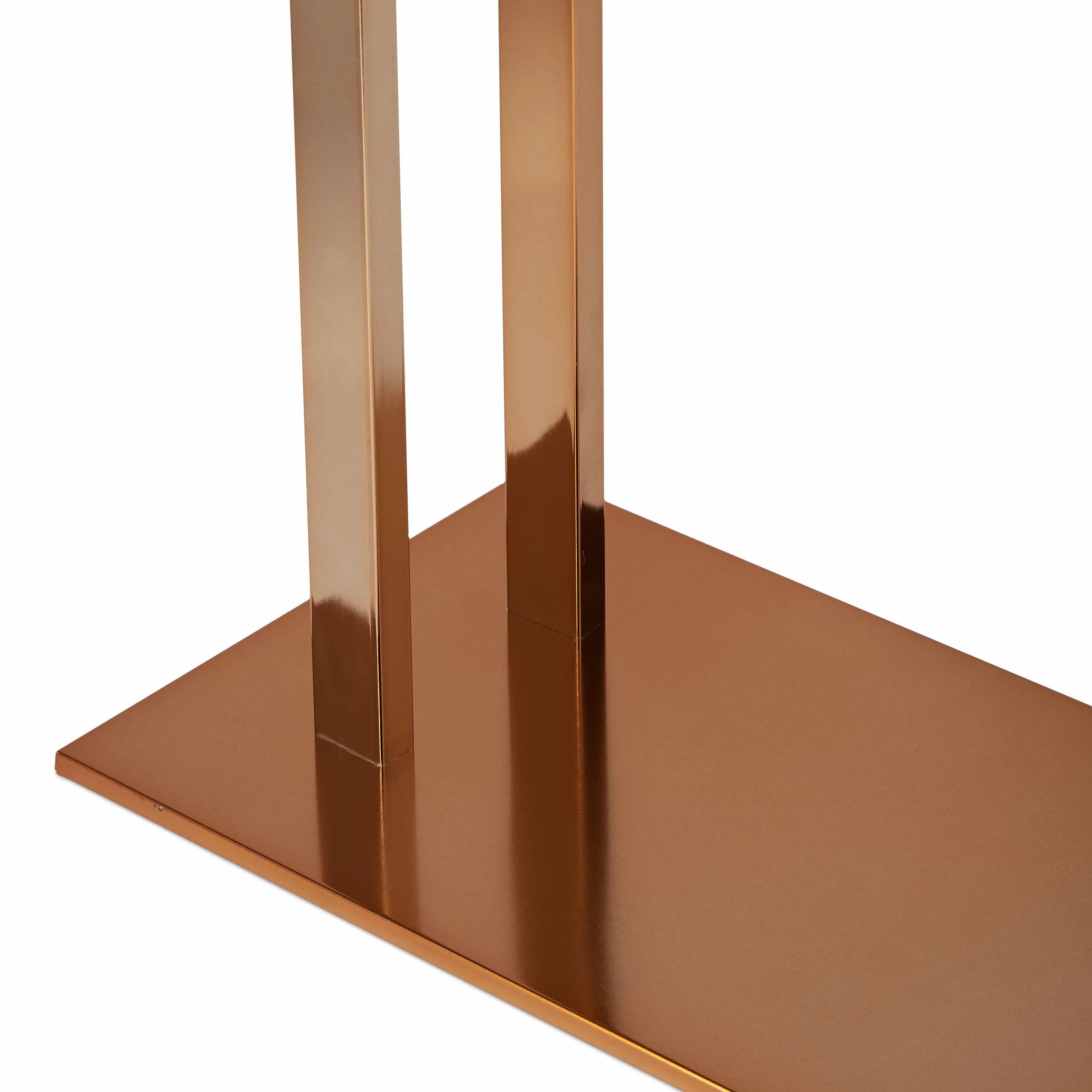 Relaxdays Porta Asciugamani WIMEDO, 80x32x20 cm ca., 2 Aste, Base Rettangolare, Decorazione, Acciaio Inox, Rame