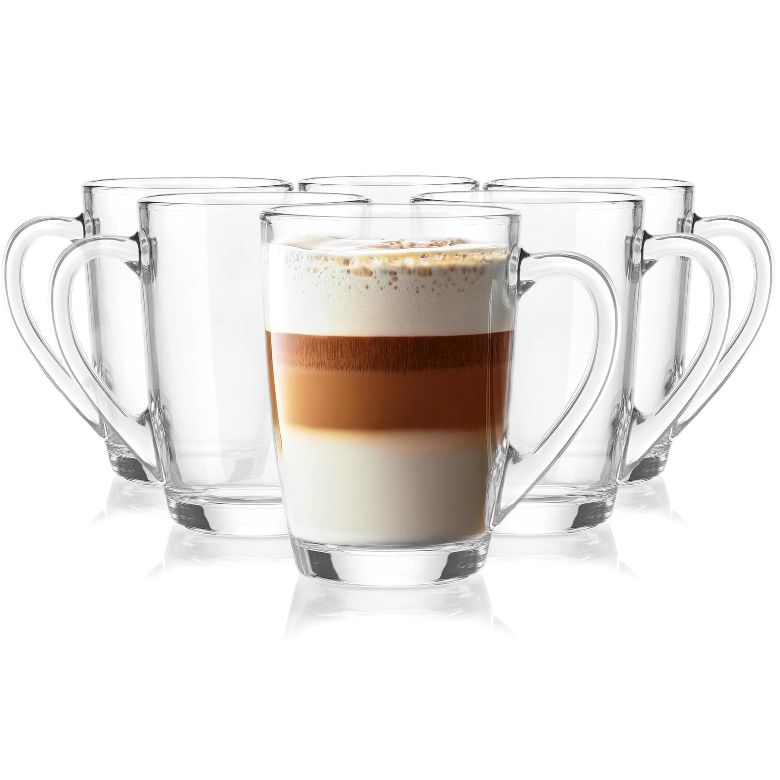 Glasmark Krosno Latte Macchiato Set di 6 bicchieri da tè con manico, bicchieri da dessert per acqua, caffè e vin brulé, 6 x 300 ml