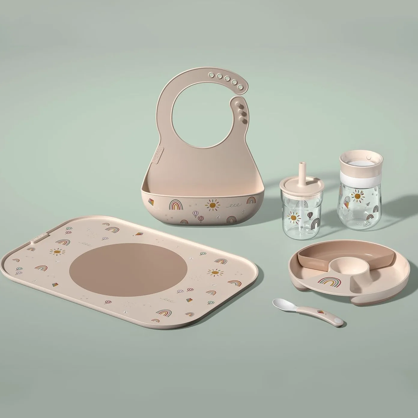 Mepal Mio - Set di stoviglie per bambini - 6 pezzi - con piatto - ciotola - tazza e posate, regalo per bambini - lavabile in lavastoviglie - Little Farm