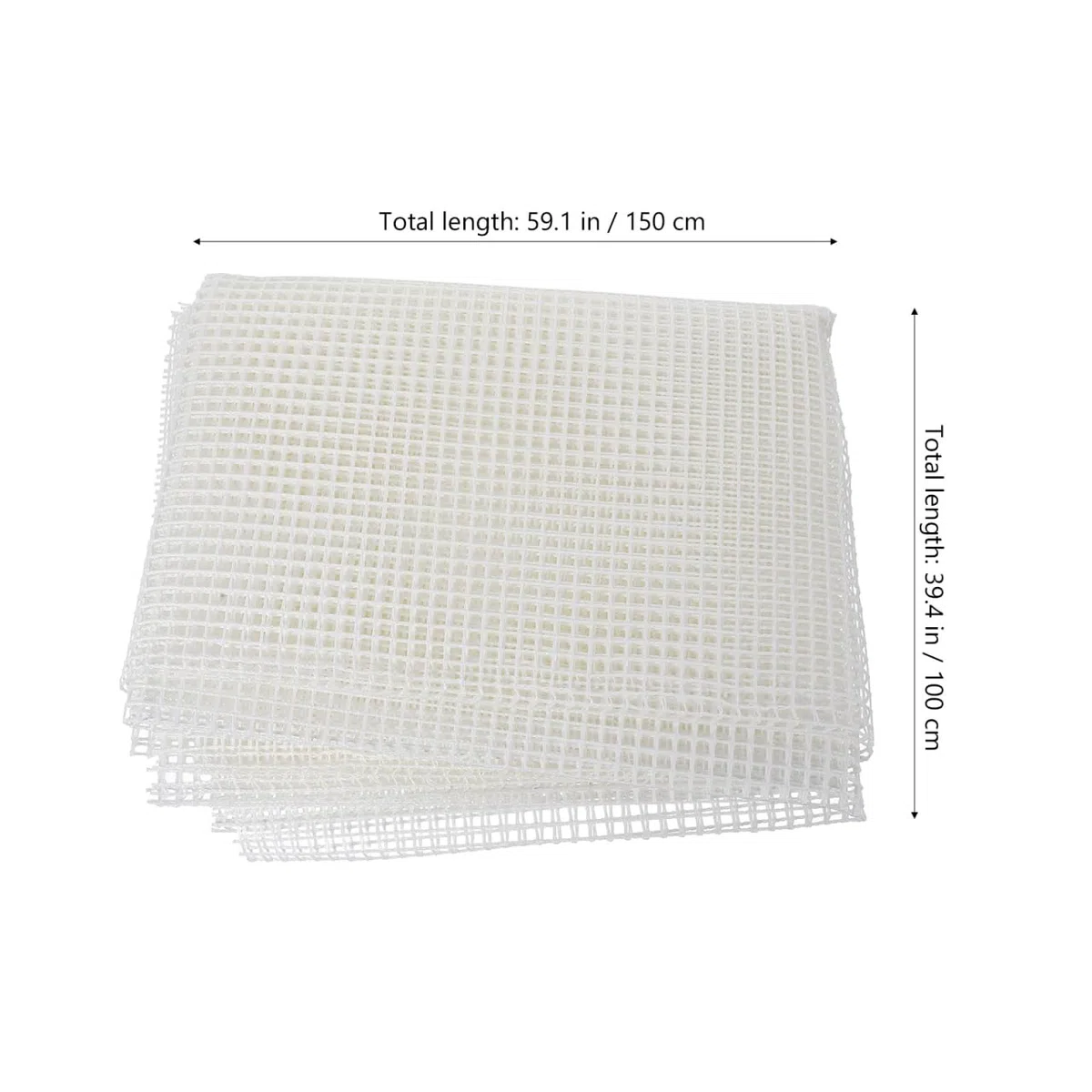 Tela a Rete a Gancio per Arazzo Fai da Te 150x100 Cm Bianco, Materiale Supporto Gancio di Chiusura, Rotolo Rete per Creazione Tappeti Artigianali e Lavori Manuali