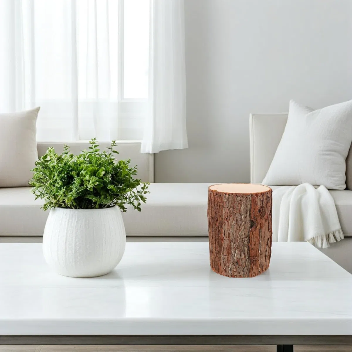 Abaodam Supporto per Ceppo d'Albero in Legno Naturale, Porta Tealight Rustico per Centrotavola Natalizi e Decorazioni per Feste Invernali