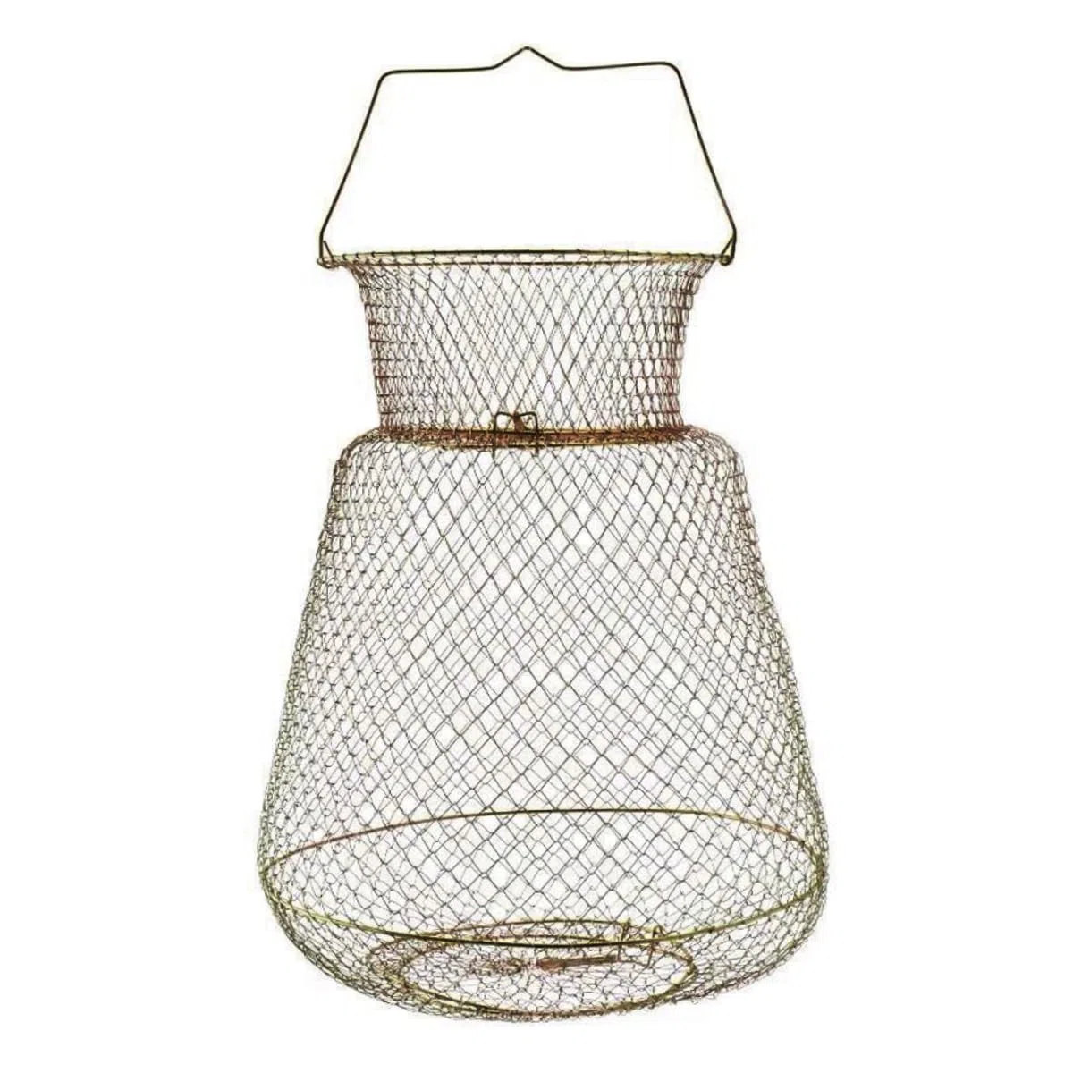 Cesto di Granchio di Pesce in Filo, Cesto di Granchio di Pesce Metallico Pieghevole Portatile da 38 cm a Aragosta di Pesca in Metallo con Impugnatura, pentola per Pesca in Acciaio