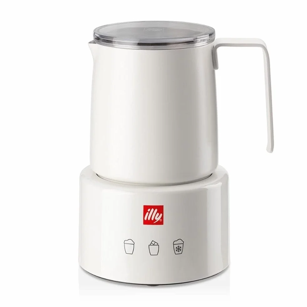 illy Milk Frother, Montalatte Elettrico per Schiuma latte Calda e Fredda e Cioccolata Calda