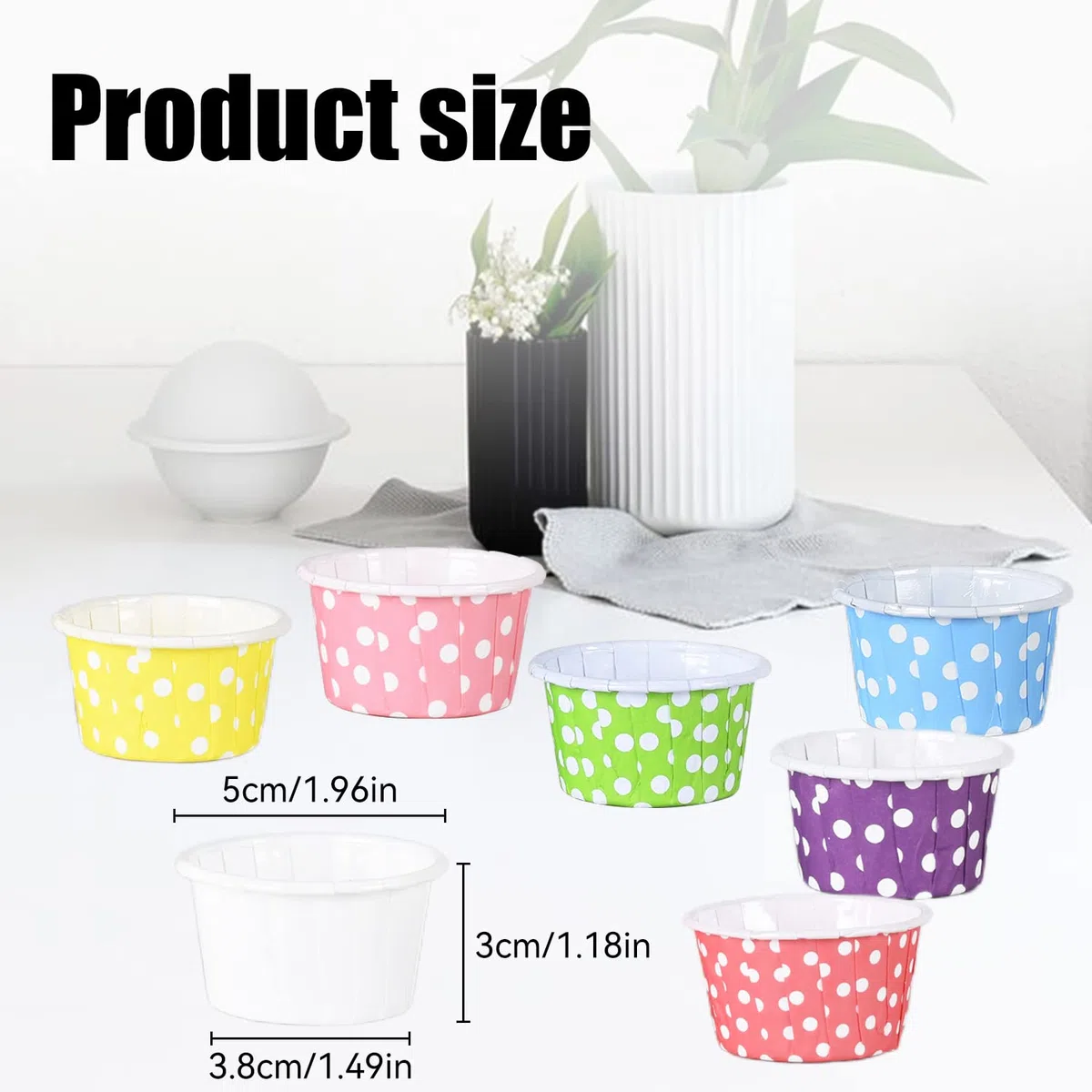 100 Pezzi Pirottini per Cupcake, Mini Pirottini di Carta per Cupcake, Involucro per Muffin di Compleanno, Stampini per Cupcake Fodere per Tazze per Feste e Matrimoni(Bianco)