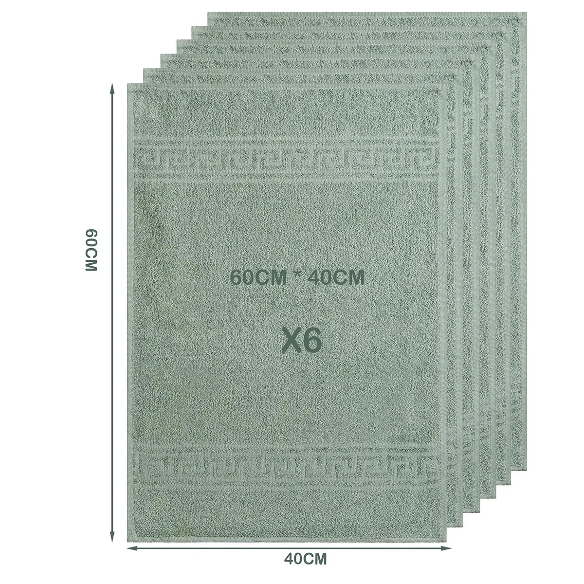 nice homeit Set 6 Asciugamani viso e mani 40x60 cm –Asciugamani bagno in 100% Cotone Filato ad Anello – Extra Morbido e Assorbente. MADE IN ITALY