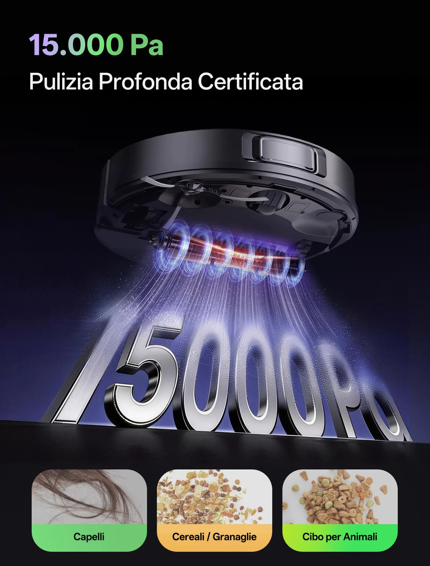 Vexilar Upgrade Robot Aspirapolvere Lavapavimenti con Mappatura 15000Pa,3 Ore Autonomia,Senza Sacco W15 Aspirapolvere Robot Lavapavimenti,Svuotamento Automatico