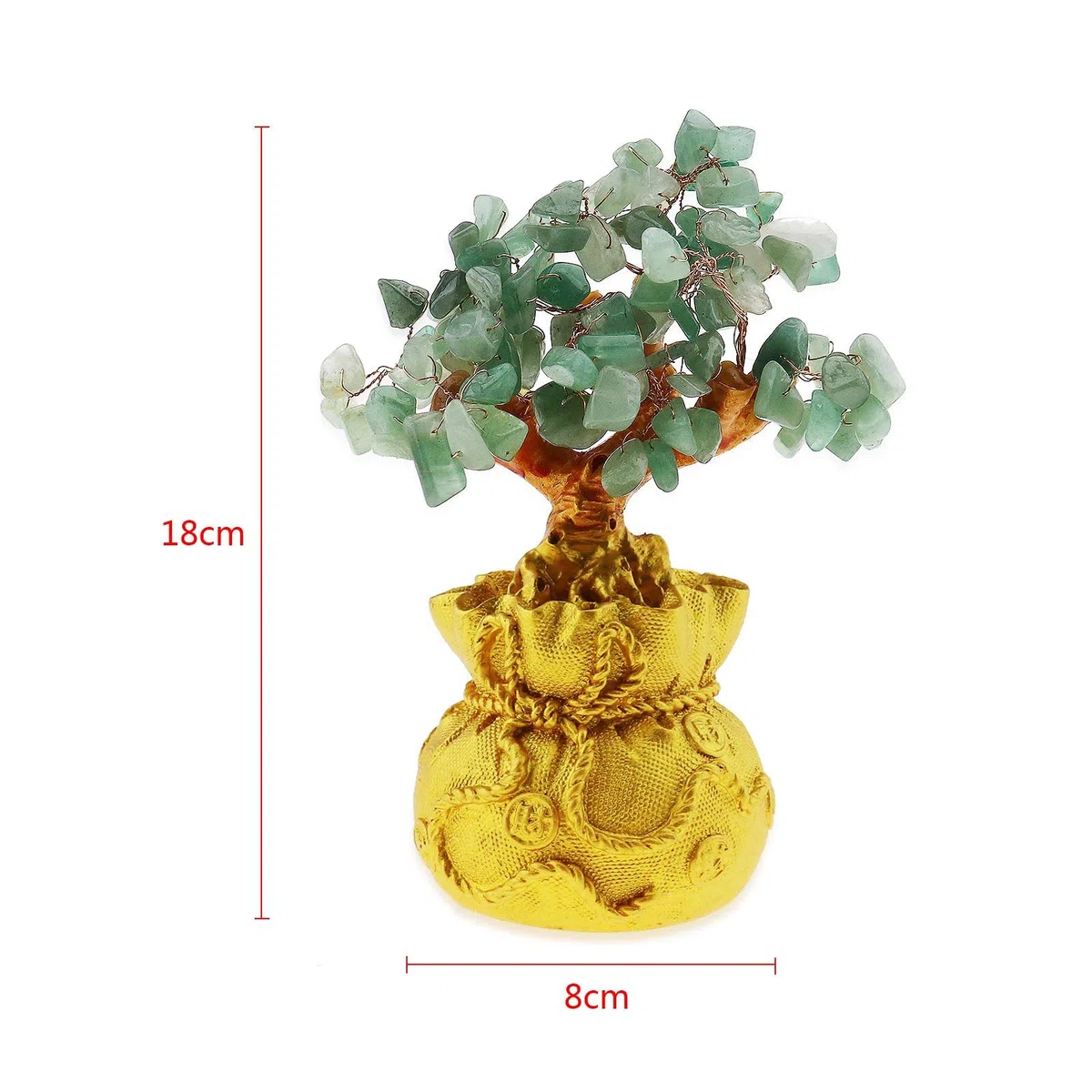 OTOTEC Feng Shui Soldi Fortuna Pietra Albero Cristallo Decorazione Artistica Ufficio Soggiorno Buona Fortuna Miglior Regalo Verde