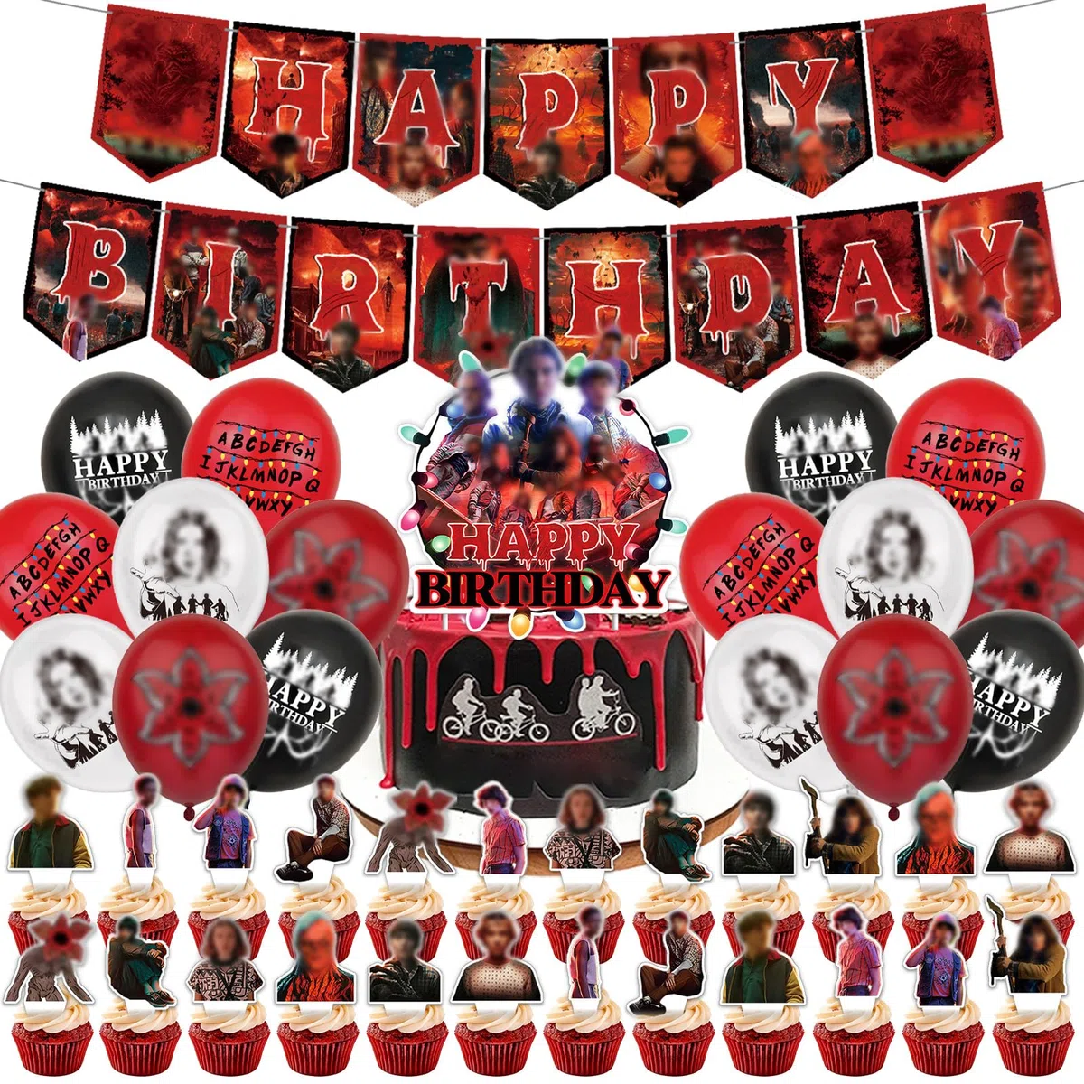 42 Pezzi Strager Thigs Kit Compleanno Decorazioni, Kit Palloncini Decorazioni per Festa di Compleanno
