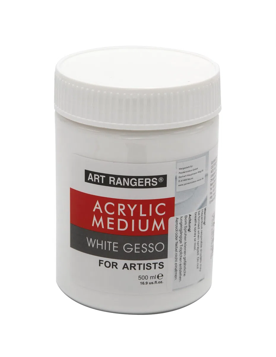 Paintersisters® Gesso Acrilico Bianco, 500 ml, Primer per Colori Acrilici, ad Olio e Alchidici, per Tela e Panno da Pittura