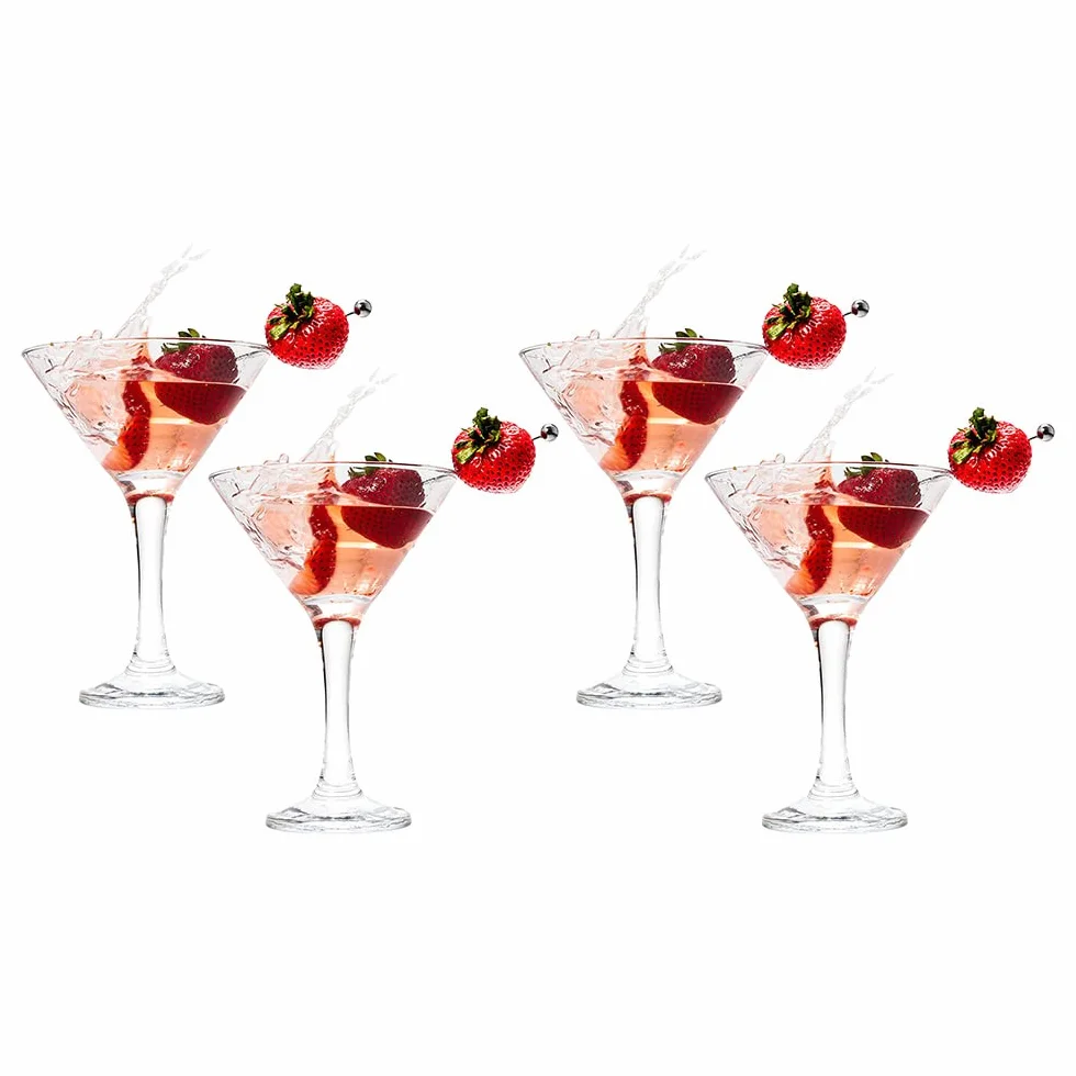 Royal Leerdam, Set di 4 Calici Martini in Vetro Trasparente da 25 cl - Eleganti, Resistenti e Lavabili in Lavastoviglie