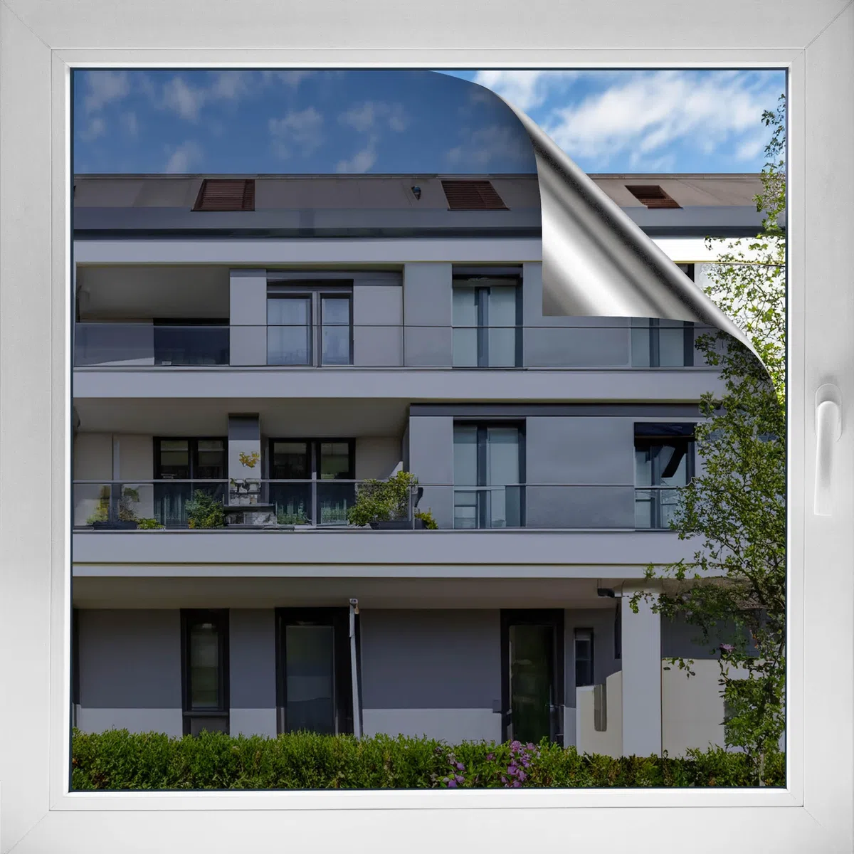 d-c-fix Pellicola Specchio Autoadesiva (90x150cm) Pellicola per Finestre Privacy da Esterno, Trasparente all'Interno (di giorno) – Protezione UV 99%, Pellicola Riflettente