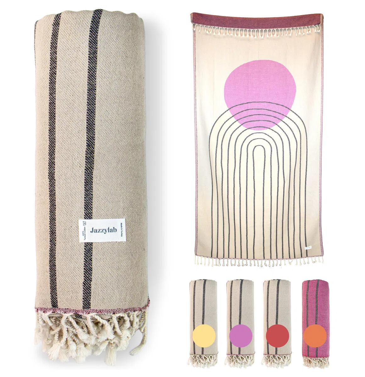 AREN Peshtemal Hammam | 100% cotone naturale | Tessuto jacquard fatto a mano | Asciugamano leggero e versatile per bagno, spa, spiaggia e relax | | AREN-Viola | 100x200 cm
