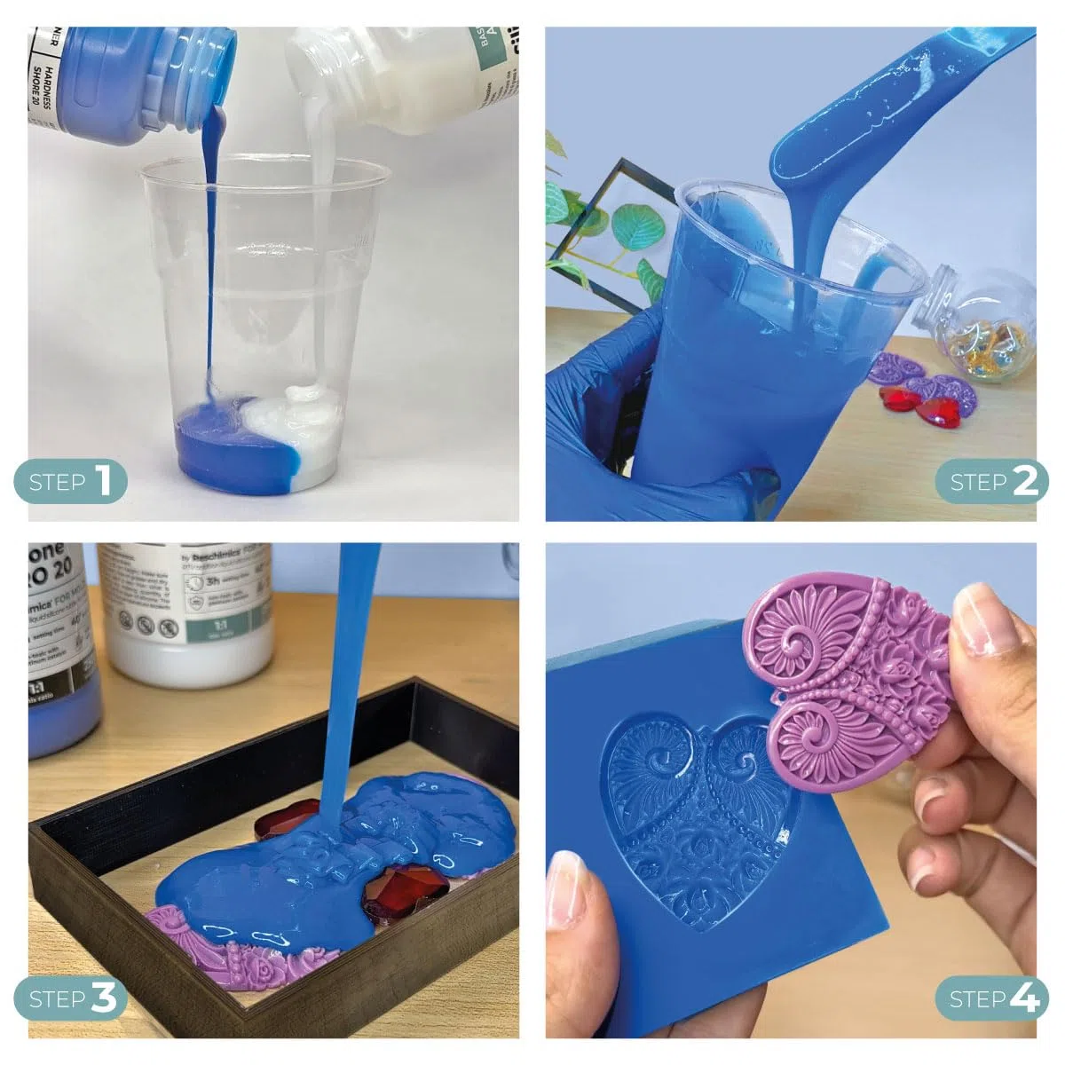 RESCHIMICA Silicone per Stampi Media Durezza R PRO 20 (500 gr) Gomma Siliconica per Stampi Atossica Facile da Usare 1:1 Silicone Liquido Alta Resistenza per Colata Resina Gesso Modellismo e DIY