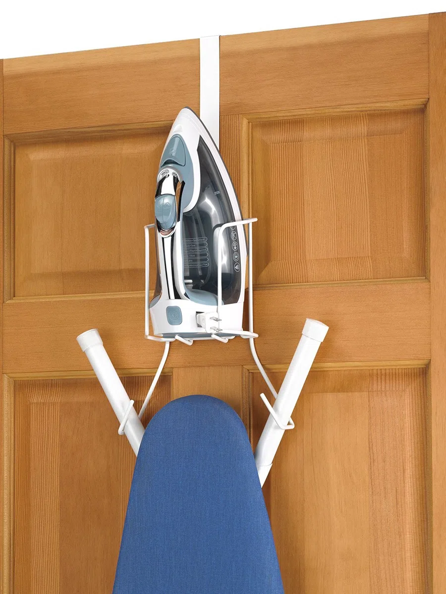 Whitmor Wire Over The Door - Contenitore per Ferro e ASSE da Stiro, Organizer per riporre Ferro da Stiro
