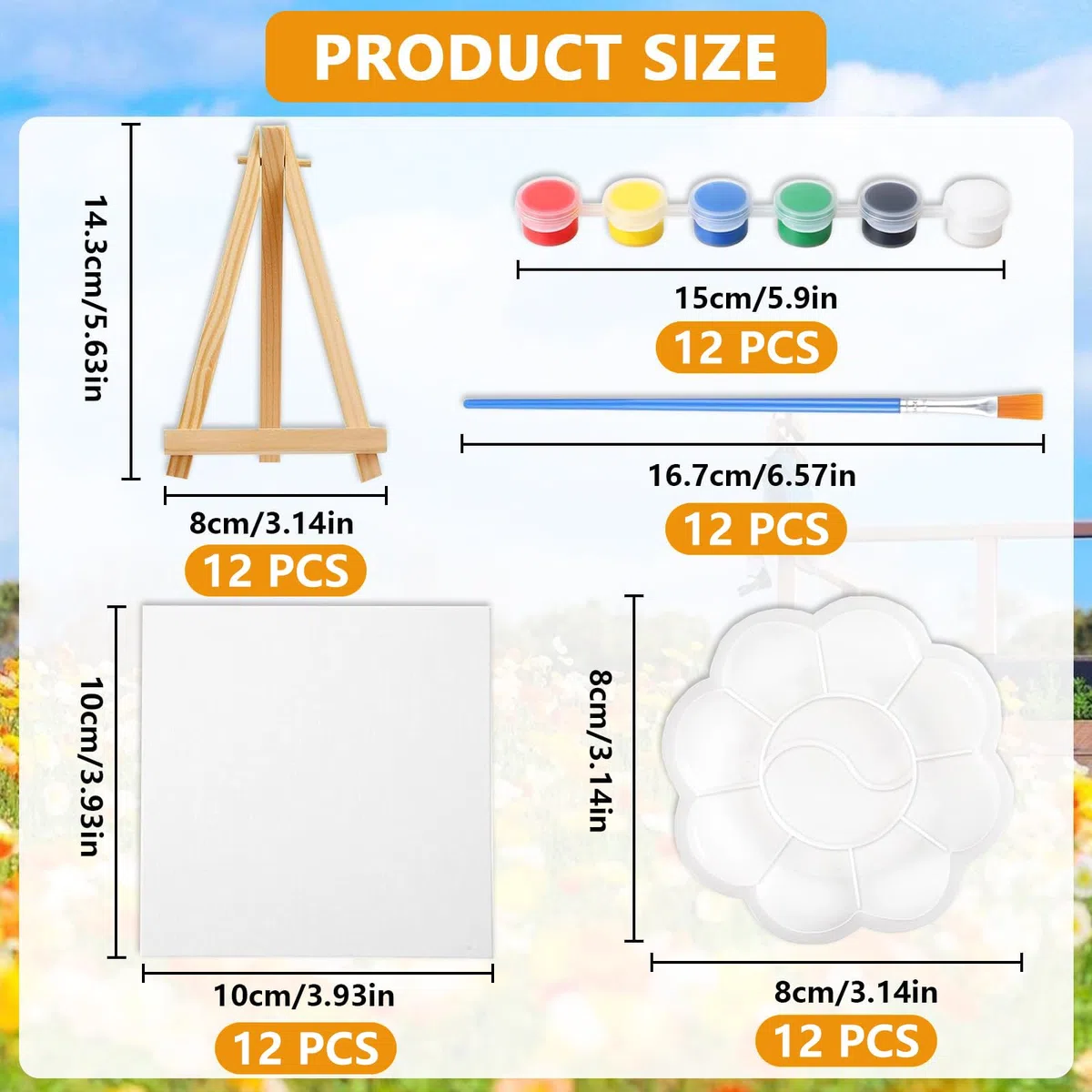 Set di 60 mini cavalletto con tela, set di cornici triangolari, decorazione in legno, accessori da pittura fai da te per principianti e hobby