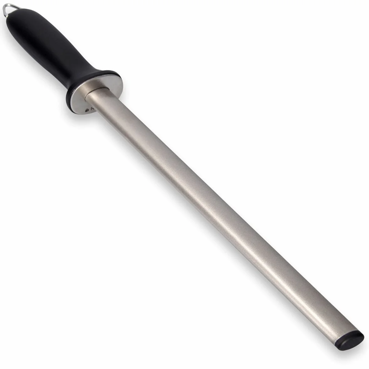 Navaris acciaino diamantato affilacoltelli - affila coltelli in Diamante Ovale Asta Lunga 31cm - acciarino per Diversi Tipi di Coltello Nero