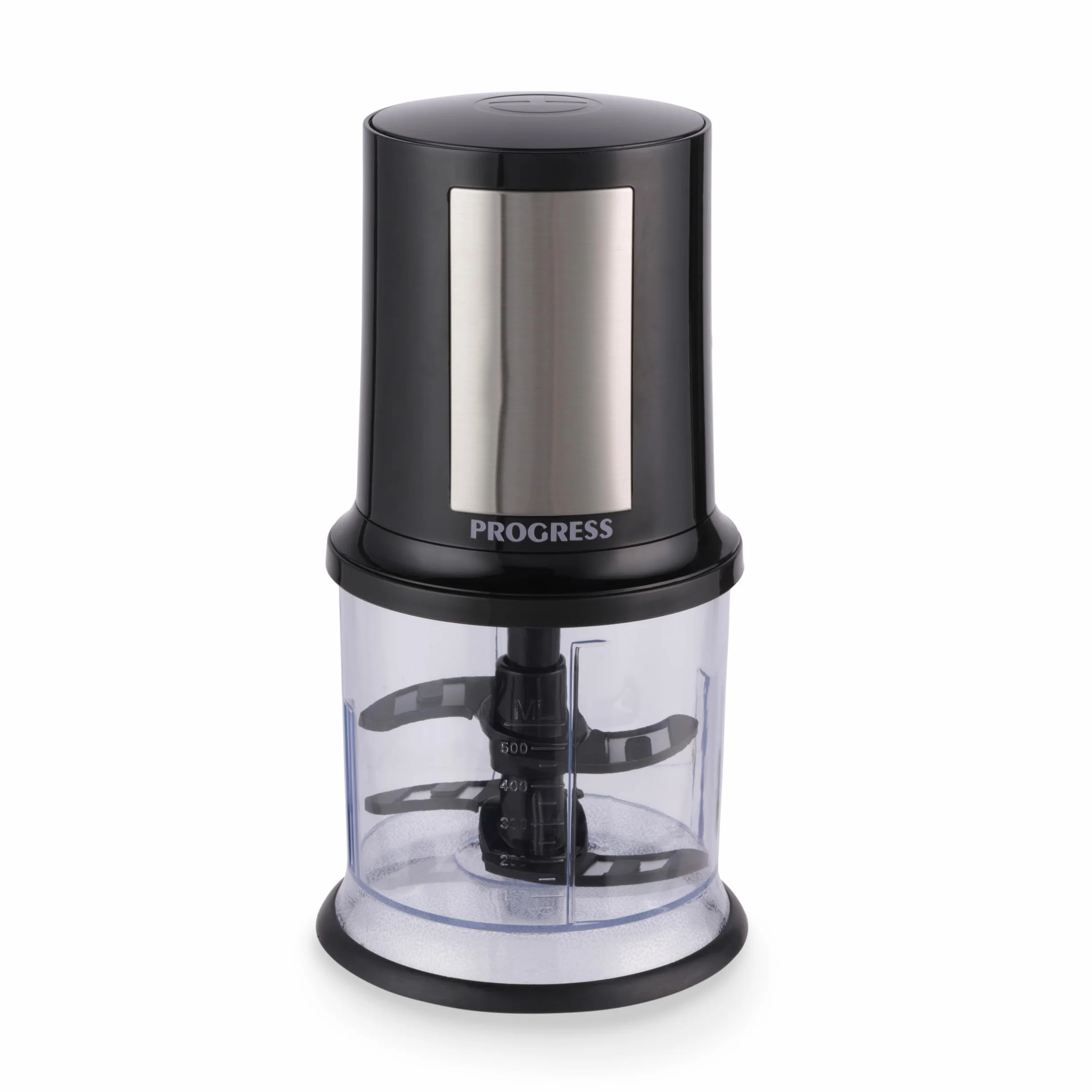 Progress EK5879P Tritatutto elettrico – Robot da cucina compatto, ciotola per tritare da 500 ml, tritaverdure multifunzione, doppia lama staccabile in acciaio inossidabile, funzionamento one-touch