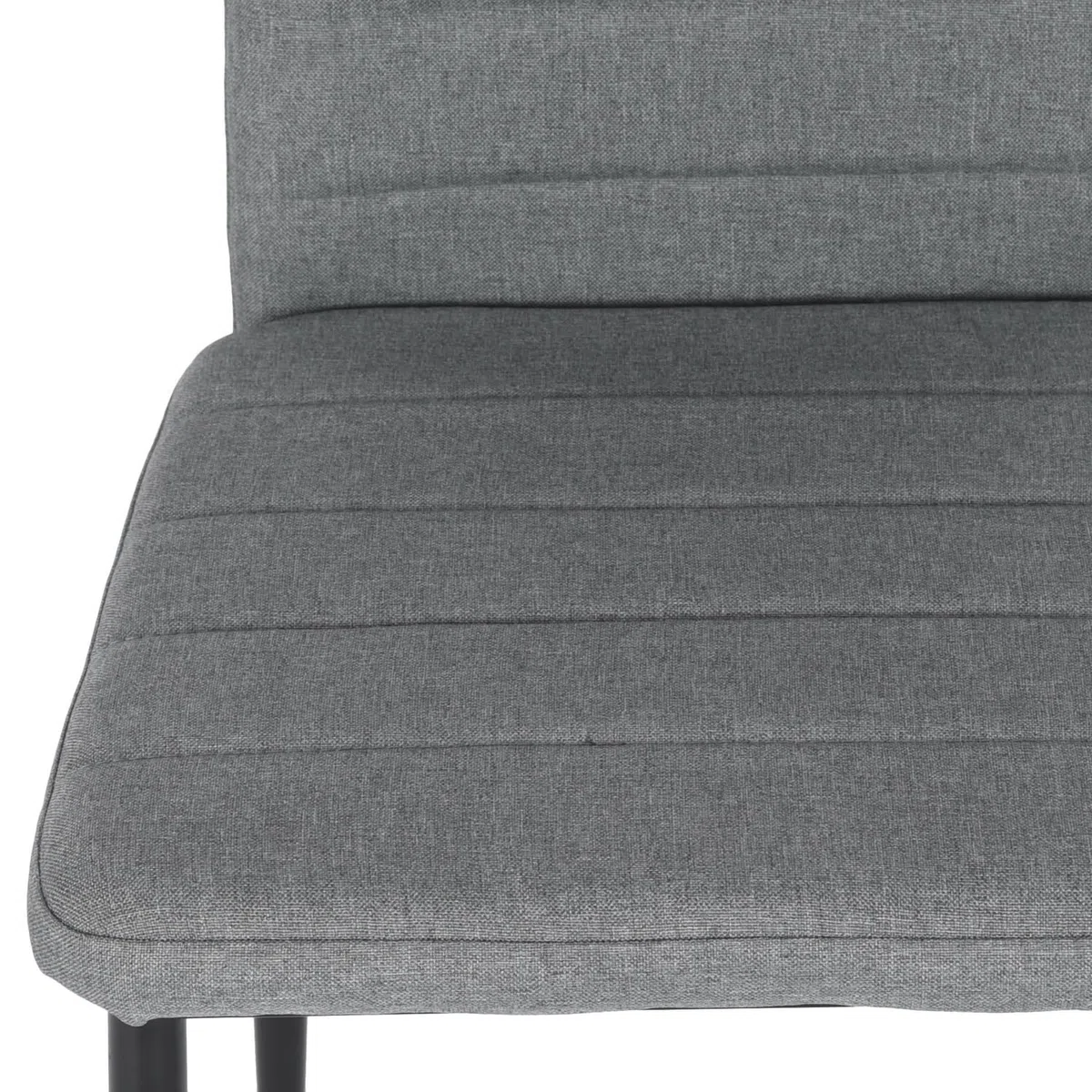 buybyroom - Set di 4 sedie da cucina/sala da pranzo, comode sedie imbottite rivestite in tessuto, con schienale, gambe in metallo, colore: grigio