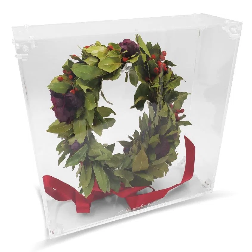 Generico Teca Scrigno (35cm x 35cm x 11cm) Porta Corona Alloro LAUREATI...Conserva al Meglio i Tuoi Ricordi