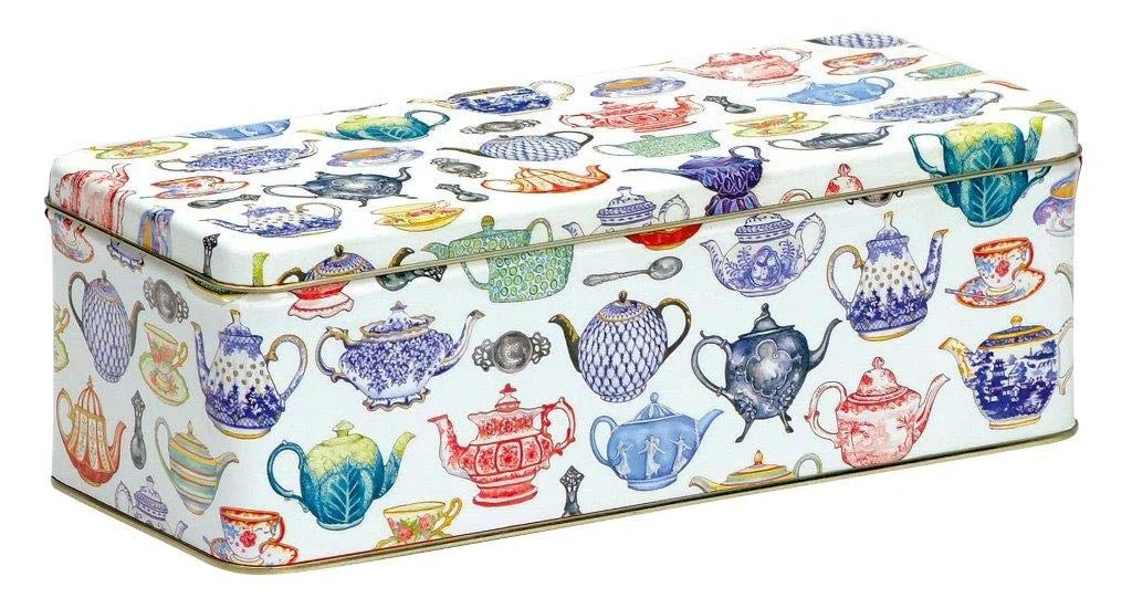 Emma Bridgewater Teapots Design - Scatola per biscotti e cracker, rettangolare, lunga e profonda