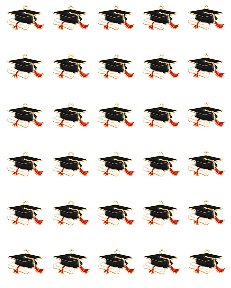 30 Pezzi Ciondoli Laurea Tocco - Portachiavi, Bomboniere & Gadget Regalo per Neo-Laureati, Uomo Donna, tutte le Facoltà