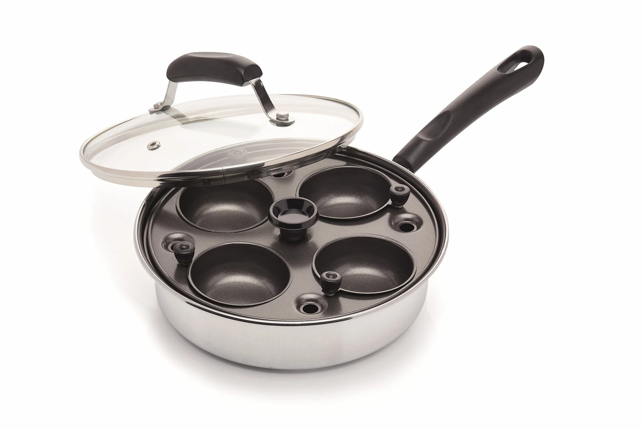 KitchenCraft Cuoci Uova in Camicia a 4 Fori in Acciaio al Carbonio Rivestito in Alluminio