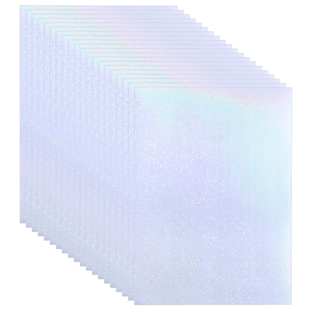 PATIKIL Carta Adesiva Olografica 11.7x8.3", 20 Fogli A4 Polipropilene Autoadesivo Trasparente Impermeabile Sovrapposizione Film Laminato Foto, Decorazioni Album Ritagli, Stelle
