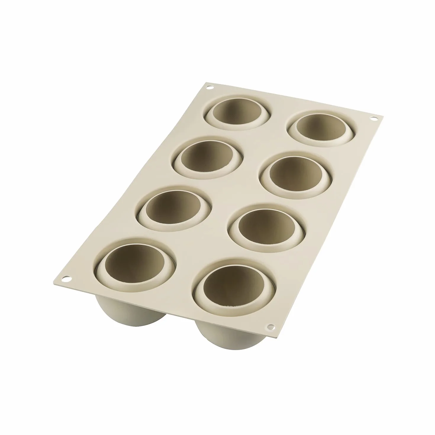 silikomart | Stampo in Silicone per Monoporzioni DOLCE TARTUFO, Antiaderente, 8 Monoporzioni, Confezione da 1 Stampo per Dolci, 3D Design, Ø 62 h 52 mm, Volume 960 ml, Made in Italy