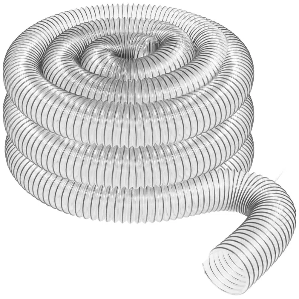 2 diametri esterni, 50 mm, tubo di raccolta polvere in PVC trasparente, per l'uso con raccoglitore di polvere a 2 connettori, ideale per aspirapolvere da officina