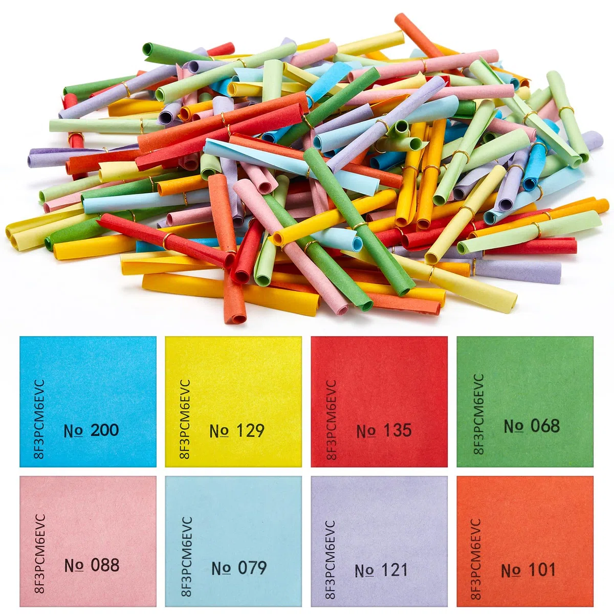Clabby 200 Pezzi Lose Tombola Vucica Tombola 60 x 60 mm Lotteria di Biglietti Vincenti Misti Colorati con Numeri per Festa del Club della Tombola (200,1-200)