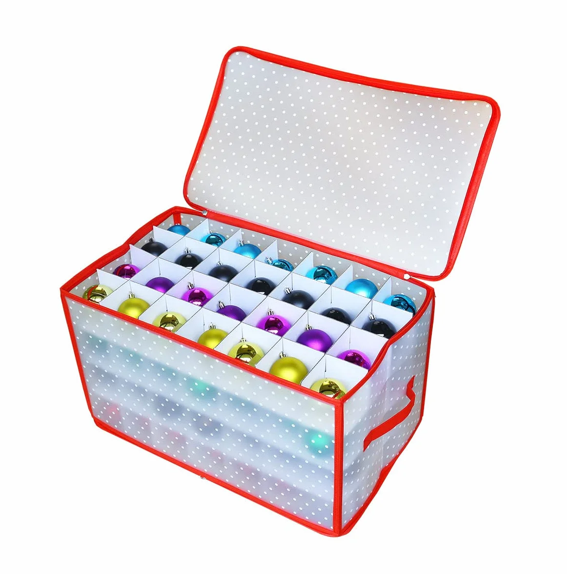Spetebo Scatola XL per palline di Natale – per 112 palline – Scatola per decorazioni natalizie pieghevole
