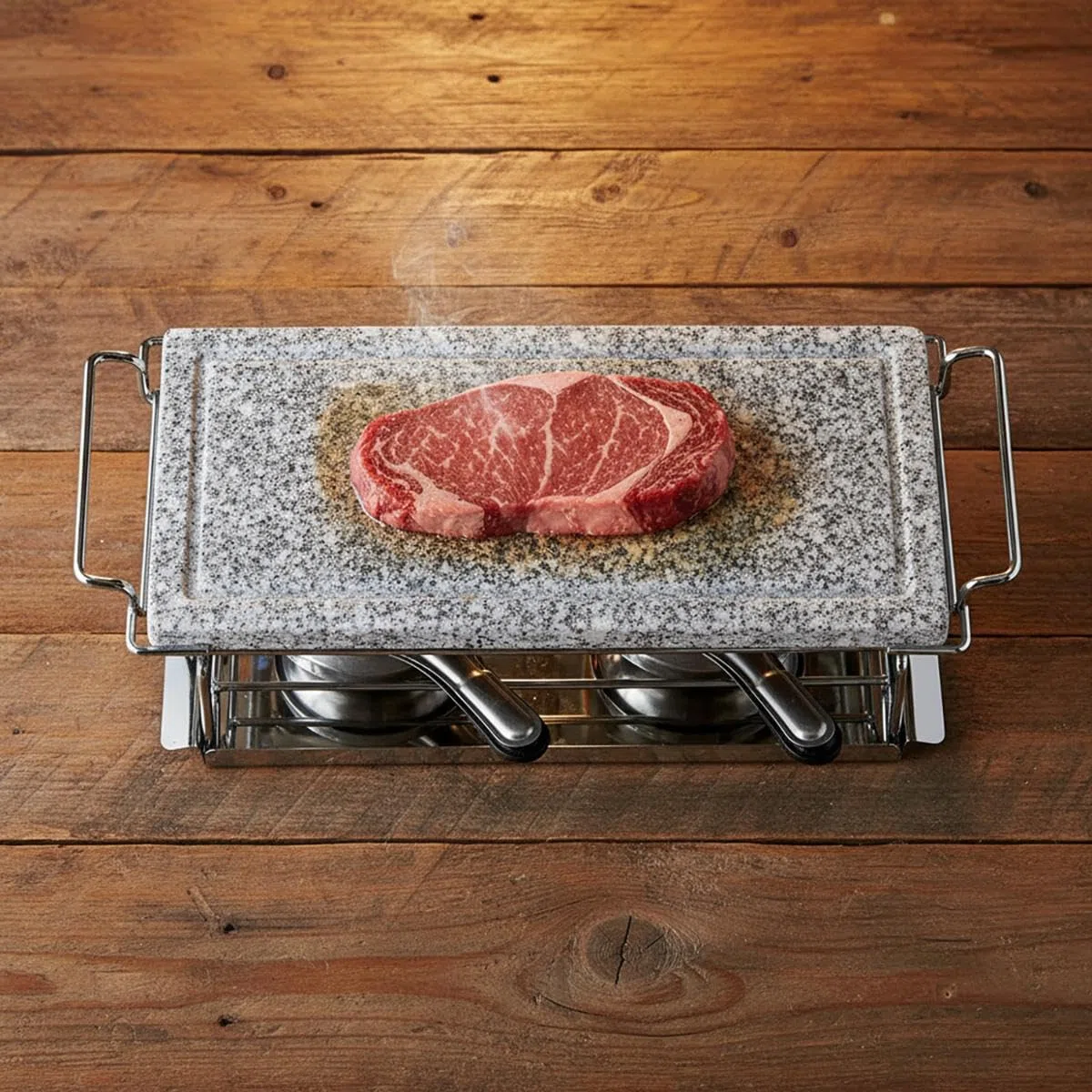 Quid Arbon – Set per Barbecue a Pietra con 2 fornelletti