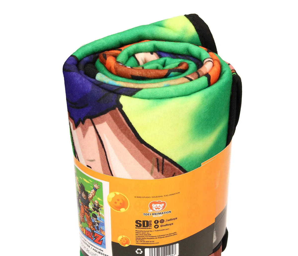 SD TOYS - Coperta in Pile Verde Dragon Ball Z, 100 x 150 cm