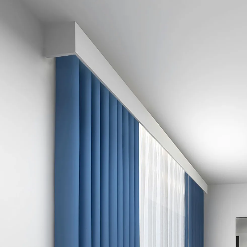 TIPIACE, Binario per tende 3 in 1 con guide doppie e mantovana, con montaggio a soffitto, per soggiorno e camera da letto, dimensioni personalizzabili (bianco, lunghezza 150 cm)