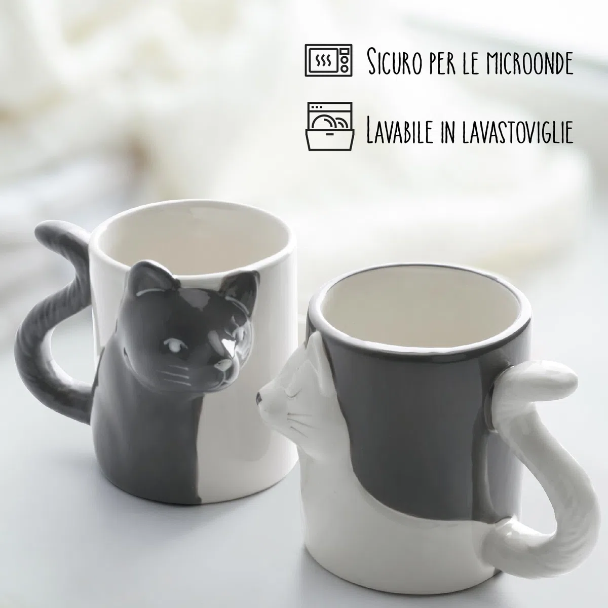 MIAMIO – 2 x 350 ml Tazza Gatto/Tazza/Tazze/Tazze Di Ceramica Set
