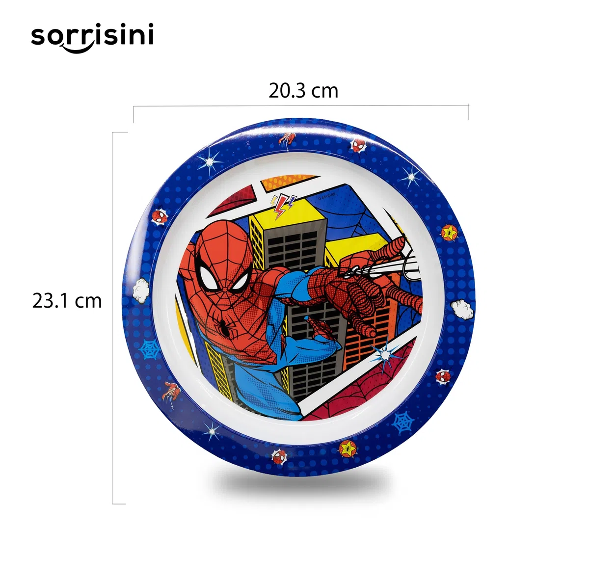 Set Piatti Bambini, Set pappa, Stoviglie bambini riutilizzabile per asilo, scoula, piatto, ciotola, posate, tazza 350ml, Set piatti in plastica dura, Spiderman