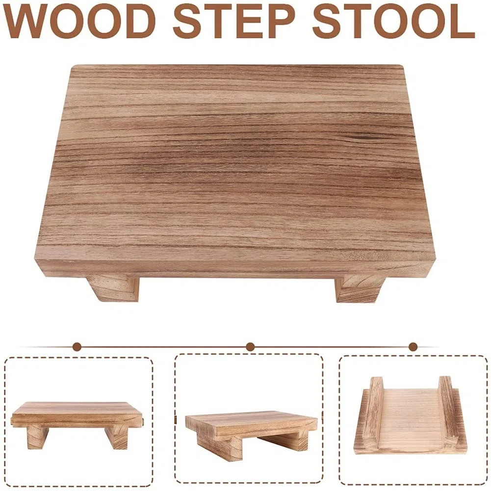 Sgabello In Legno Per Adulti E Bambini, Sgabello Da Letto Per Letti Alti, Cucina, Bagno, Soggiorno, Poggiapiedi, Colore Del Legno