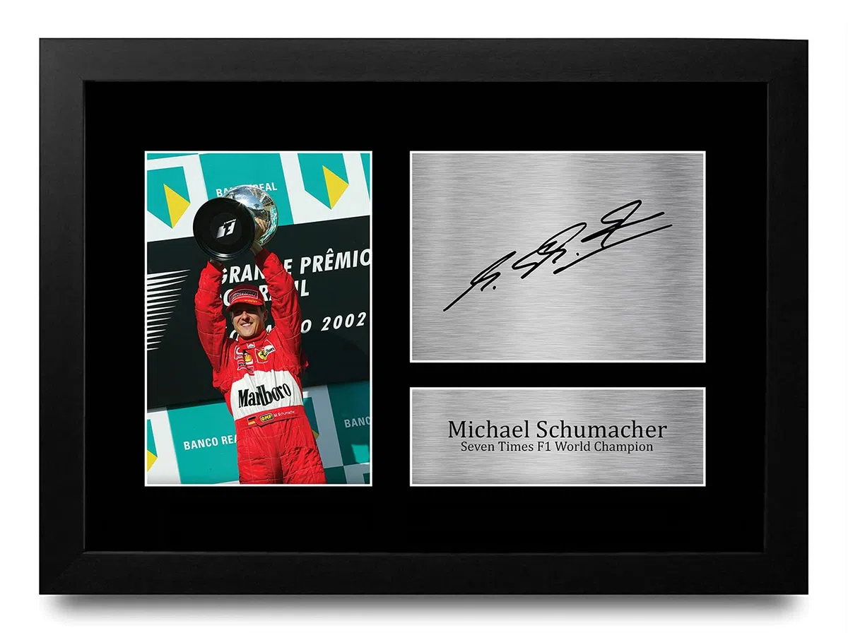 HWC Trading Michael Schumacher A4 Incorniciato Firmato Regalo Visualizzazione Delle Foto Print Immagine Autografo Stampato Per F1 Appassionati Di Formula Uno