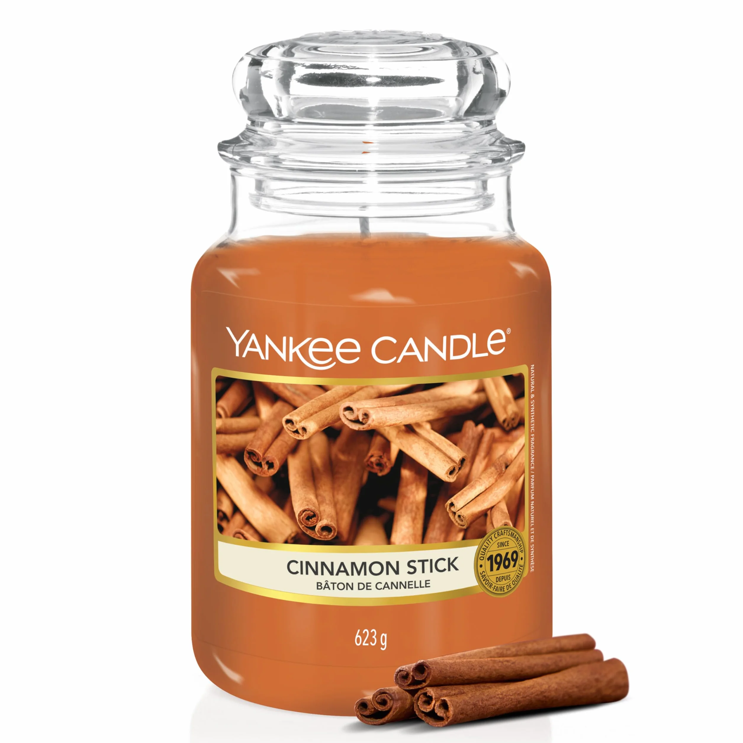 Yankee Candle Candela profumata in giara grande | Bastoncino di cannella | Durata Fino a 150 Ore | regalo perfetto per le donn