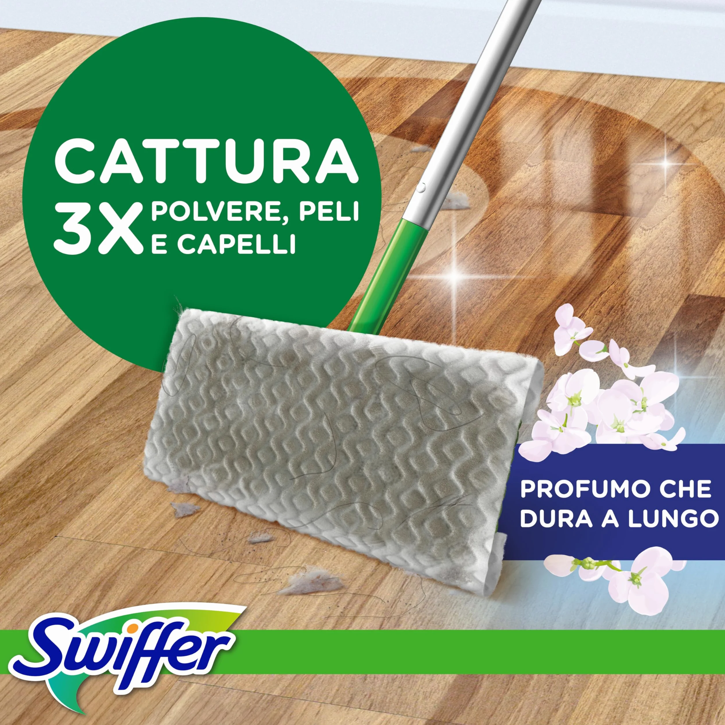Swiffer Dry Ricariche Catturapolvere Per Scopa 216 Pezzi, Per Catturare E Intrappolare 3 Volte Più Polvere, Sporco E Peli Di Una Scopa Tradizionale, Con Profumo Ambi Pur, Raggiunge