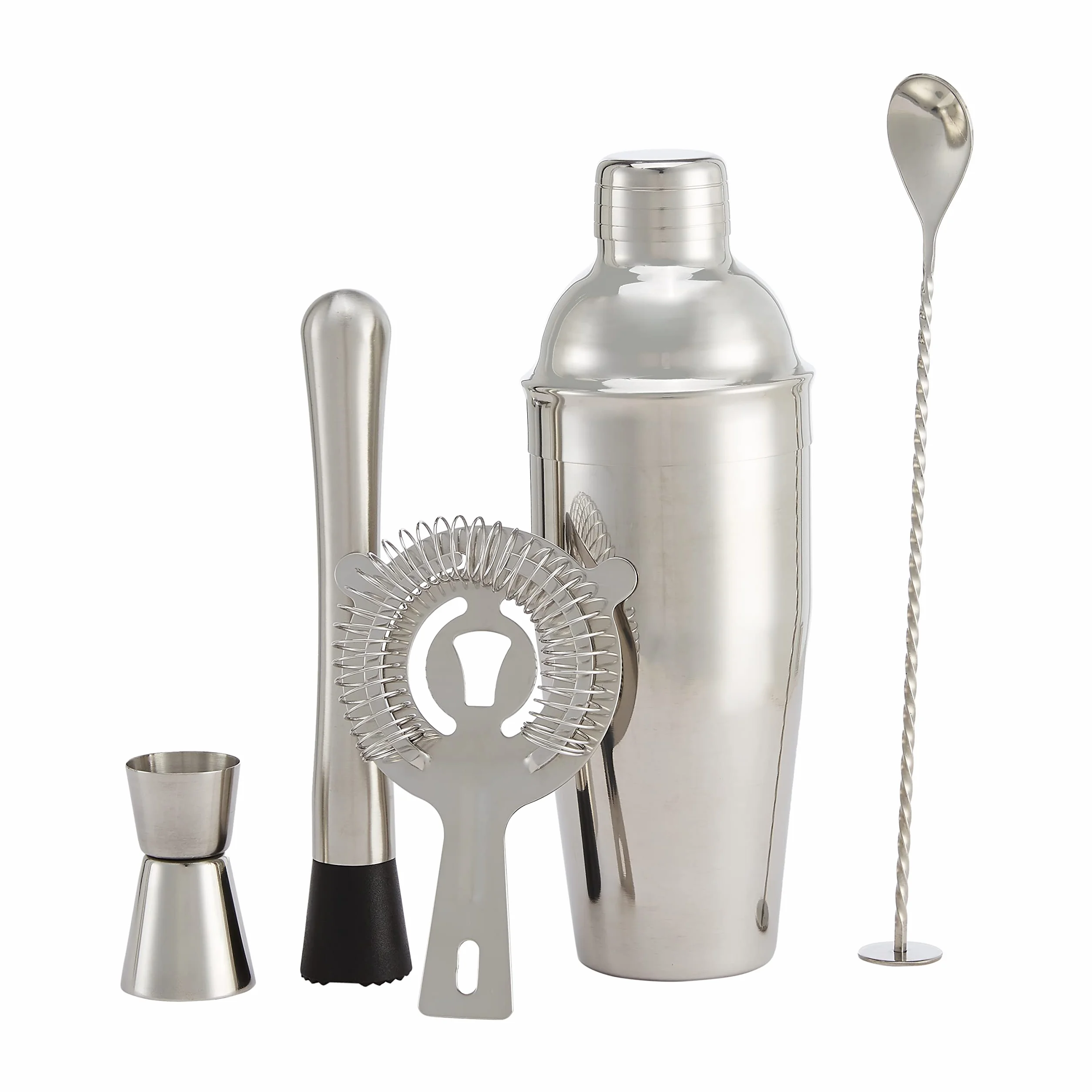 Amazon Basics 5 unità strumenti da bar in Acciaio inossidabile, 24 oz