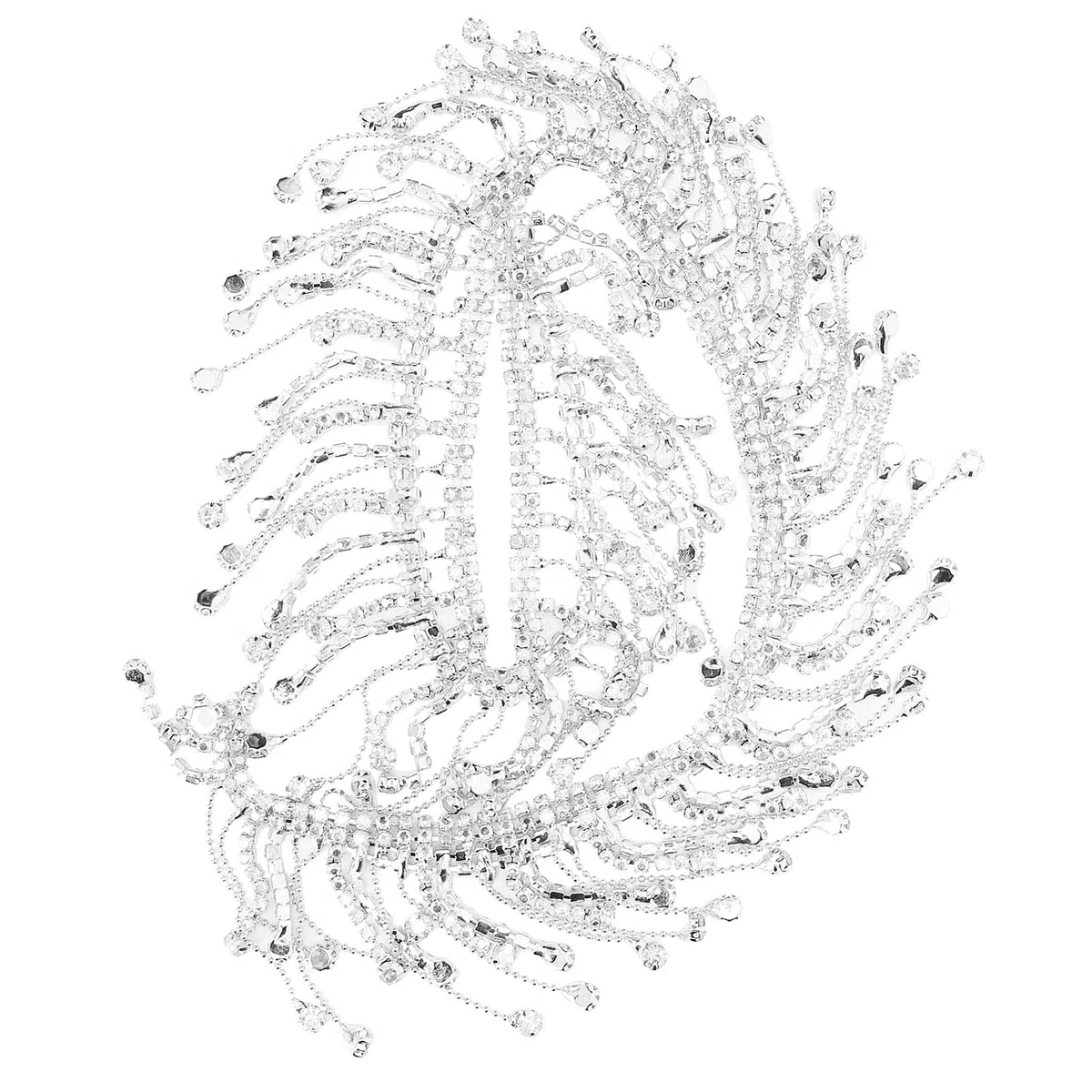 Catena di Strass per Abiti, Catena con nappa di strass con frange luccicanti per decorazione, Catena con frange a nastro in con in cristallo Bling Diamante per scarpe, Borsa, Decorazione di Nozze