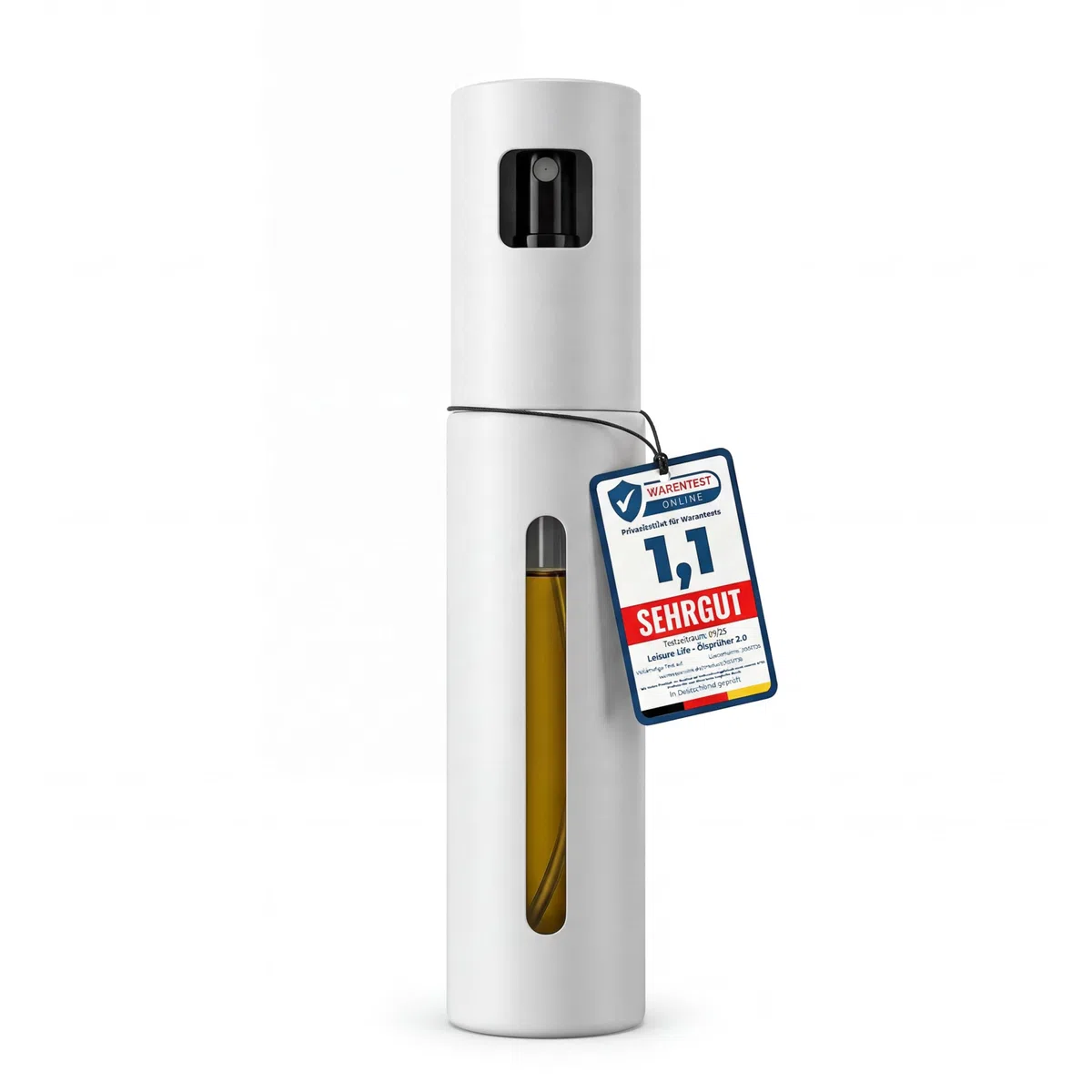 Leisure Life® | NUOVO: Spruzzatore d’olio 2.0 – Acciaio inox 100 ml | Protezione UV, senza BPA, lavabile in lavastoviglie | nebulizzazione fine | per cucina, griglia & friggitrice ad aria