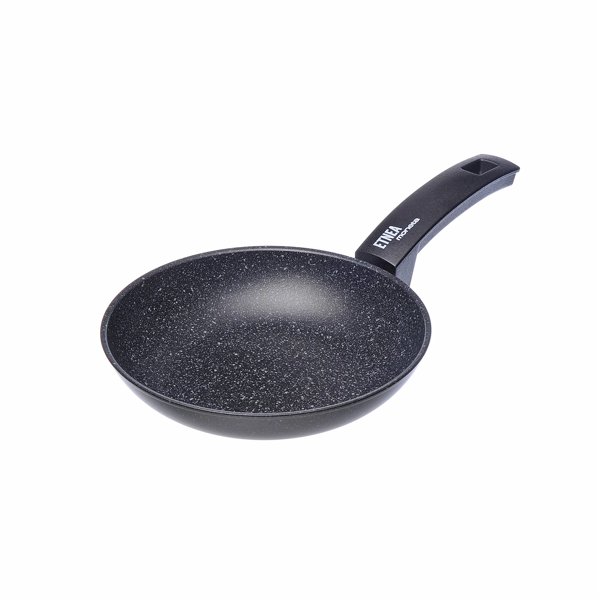MONETA Set Pentole 8 Pezzi Etnea con Padelle Antiaderenti e Coperchi, Batteria Pentole in Alluminio Forgiato Effetto Pietra, Set Padelle e Pentole Antiaderente per Gas Elettrico - Made in Italy
