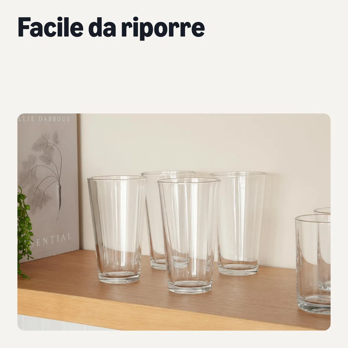 Amazon Basics Bicchieri da Pinta, Set di 6 Pezzi, 473ml, Vetro, Lavabili in Lavastoviglie
