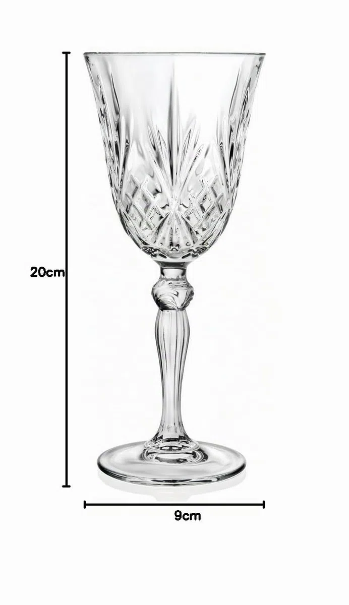 RCR Cristalleria Italiana S.p.a. Linea Melodia | Calici da Acqua Vino Rosso e Bianco in Vetro Bicchieri Moderni Set 6 Biccheri di Cristallo da 27 Cl