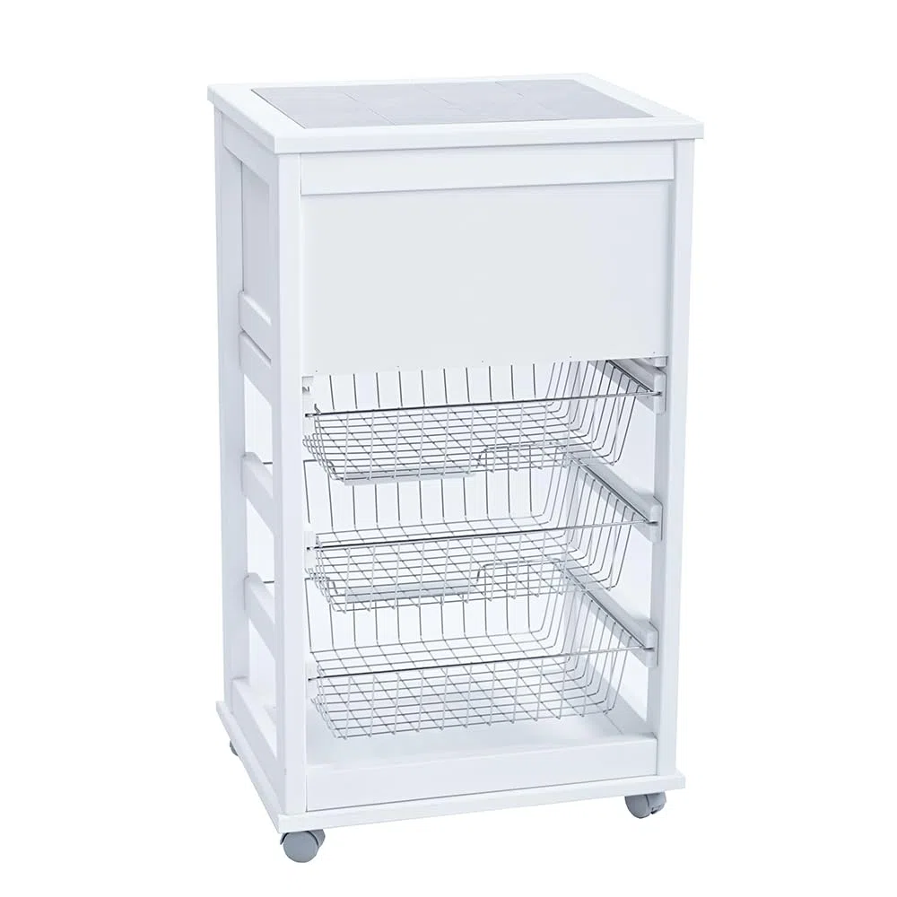LIBEROSHOPPING.eu - LA TUA CASA IN UN CLICK Carrello Cucina portafrutta portapane con Ruote (Laccato Bianco)