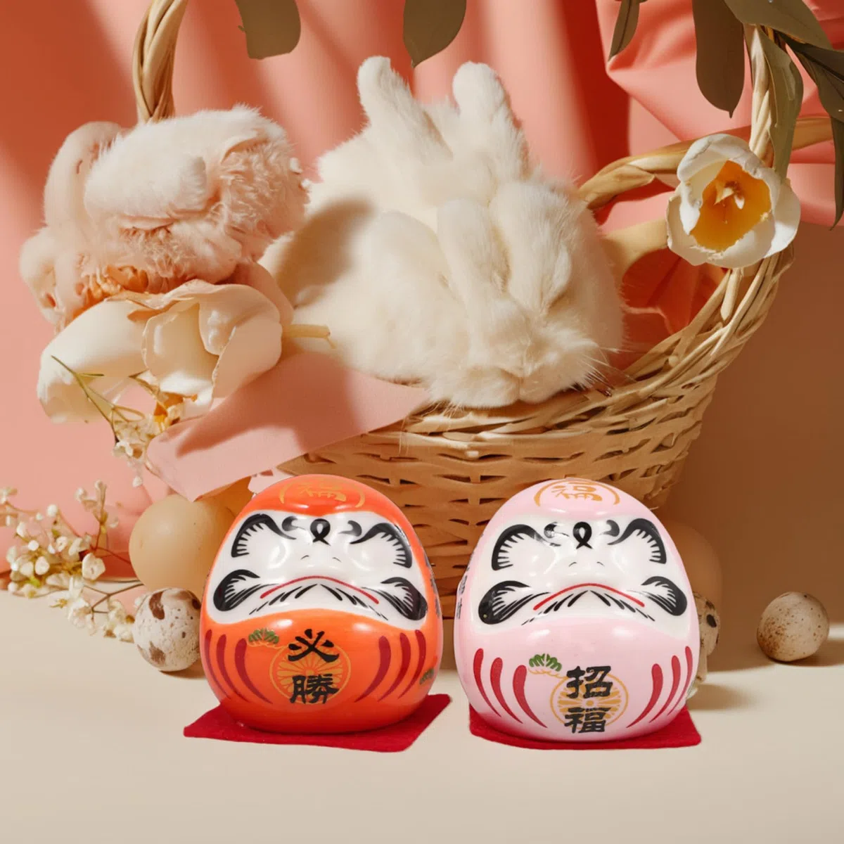 Zerodeko 1 Set Del Dharma in Ceramica Bambola Daruma Giapponese Statua Giapponese Di Daruma Bambola Di Porcellana Daruma Di Porcellana Mini Bambola Daruma Statuina Daruma Zen Daruma
