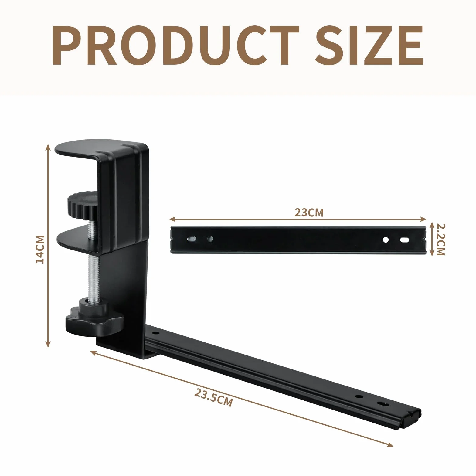 Porta Tastiera Estraibile, Supporto Tastiera Pc con Morsetto C di Grandi Dimensioni, Vassoio per Tastiera Allungabile e Silenzioso per L'Ufficio, 235mm X 140mm (Nero)